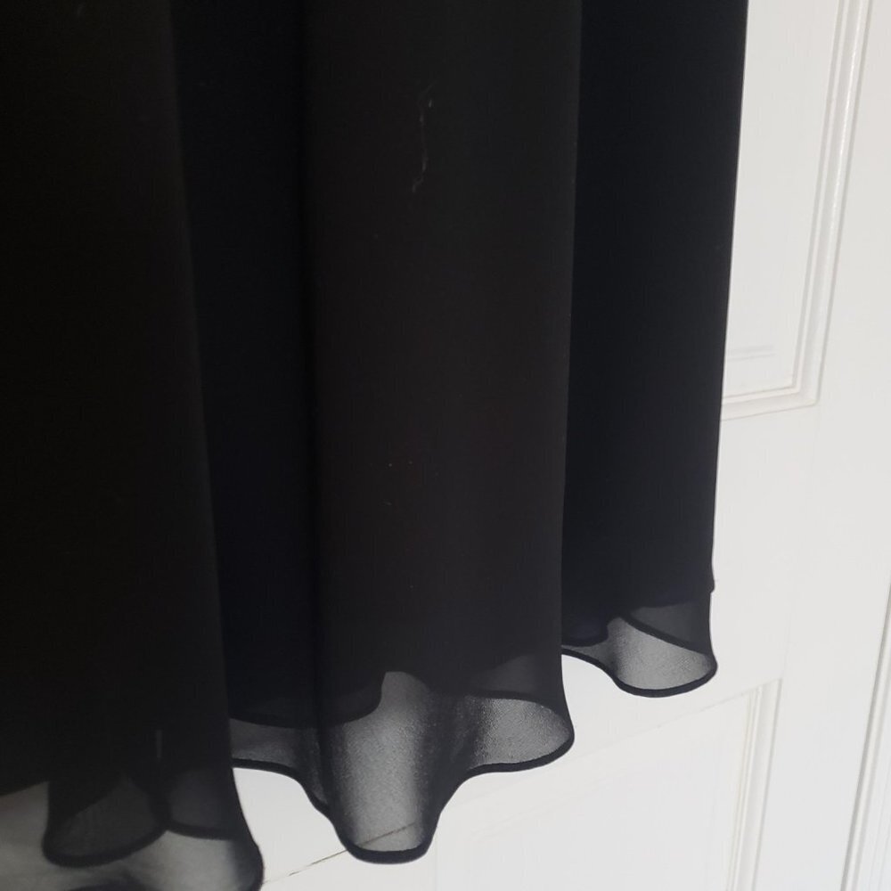 Adrianna Papell Ruched Chiffon Bodice Cocktail Dress Little Black Dress - Picture 5 of 12
